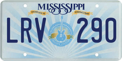 MS license plate LRV290