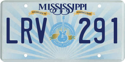 MS license plate LRV291