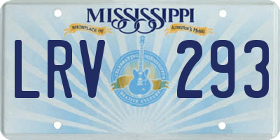 MS license plate LRV293