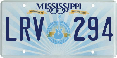 MS license plate LRV294