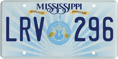 MS license plate LRV296