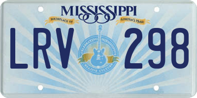 MS license plate LRV298