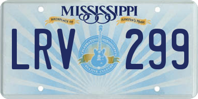 MS license plate LRV299