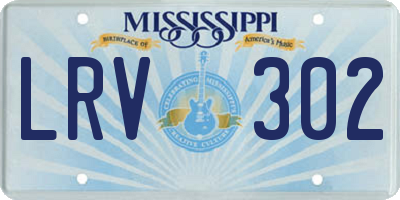 MS license plate LRV302