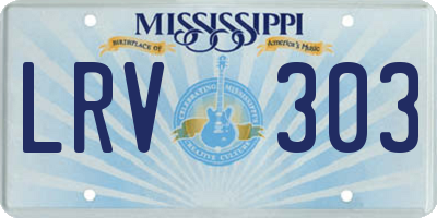 MS license plate LRV303