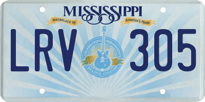 MS license plate LRV305