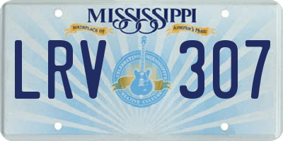 MS license plate LRV307