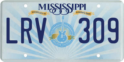 MS license plate LRV309