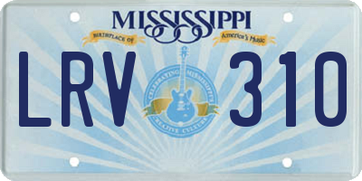 MS license plate LRV310