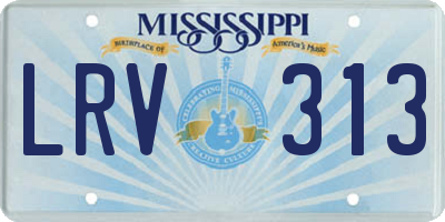 MS license plate LRV313