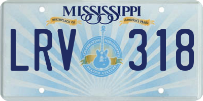 MS license plate LRV318