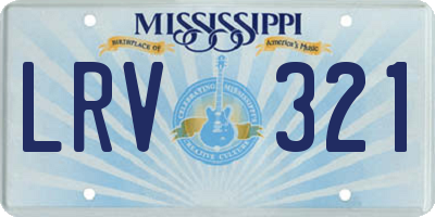 MS license plate LRV321