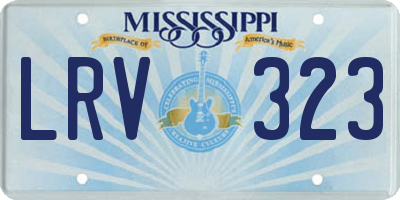 MS license plate LRV323