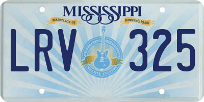 MS license plate LRV325
