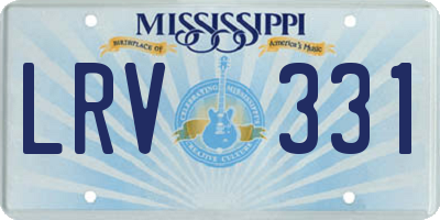 MS license plate LRV331