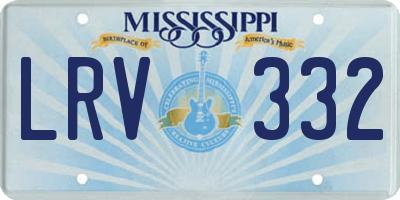 MS license plate LRV332