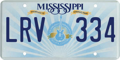 MS license plate LRV334