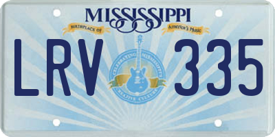 MS license plate LRV335
