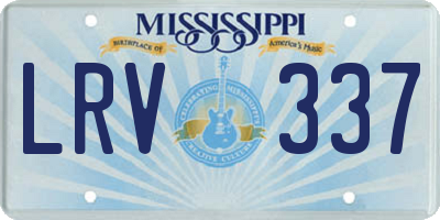 MS license plate LRV337