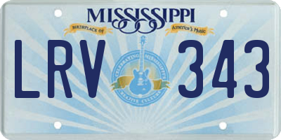 MS license plate LRV343