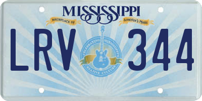 MS license plate LRV344
