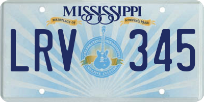 MS license plate LRV345