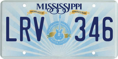 MS license plate LRV346