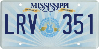 MS license plate LRV351