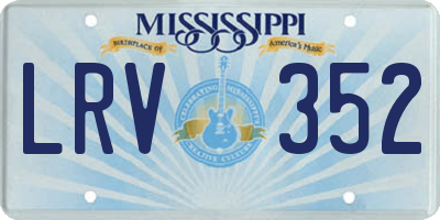 MS license plate LRV352