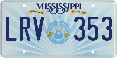 MS license plate LRV353