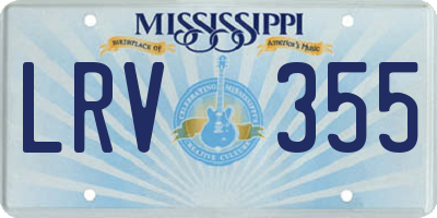 MS license plate LRV355
