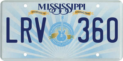 MS license plate LRV360