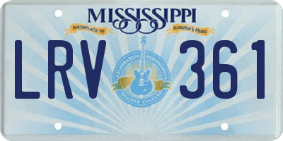 MS license plate LRV361