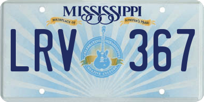 MS license plate LRV367