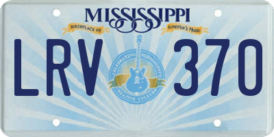 MS license plate LRV370