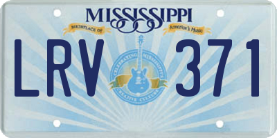 MS license plate LRV371