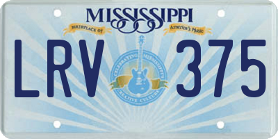 MS license plate LRV375