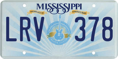 MS license plate LRV378