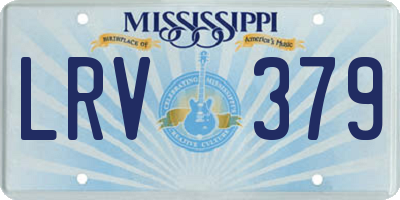 MS license plate LRV379