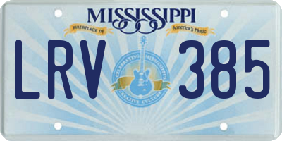 MS license plate LRV385