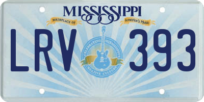 MS license plate LRV393