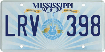 MS license plate LRV398