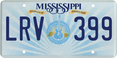 MS license plate LRV399