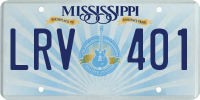 MS license plate LRV401
