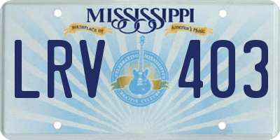 MS license plate LRV403