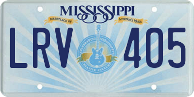 MS license plate LRV405