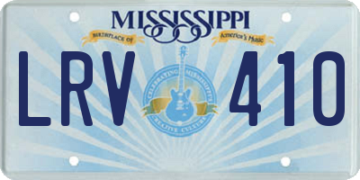 MS license plate LRV410