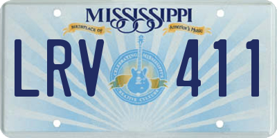 MS license plate LRV411