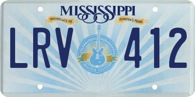 MS license plate LRV412