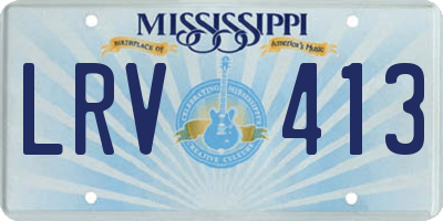 MS license plate LRV413